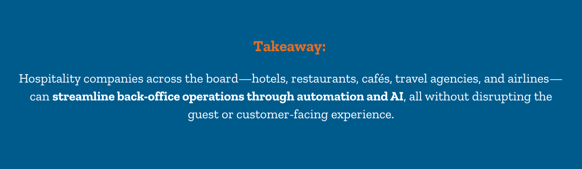 Hospitality & Tourisim Backoffice Automation Digital Workers