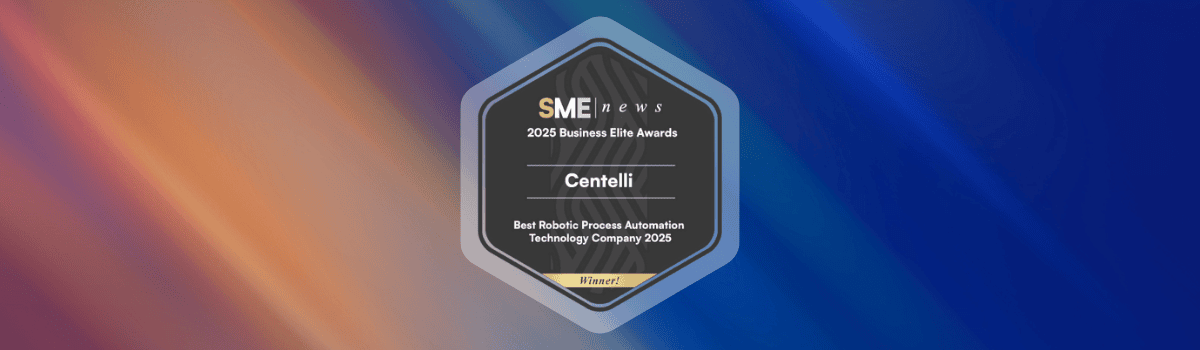 Banner displaying Centelli Best RPA Company 2025 